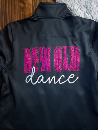 New Ulm Dance Black Full Zip Jacket - Pink Sparkle