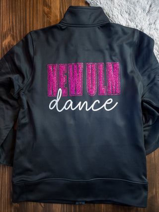 New Ulm Dance Black Full Zip Jacket - Pink Sparkle