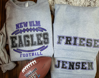 New Ulm Eagles Football Casual Fleece Crewneck Sweatshirt