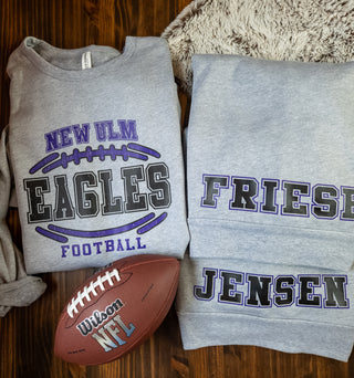 New Ulm Eagles Football Casual Fleece Crewneck Sweatshirt
