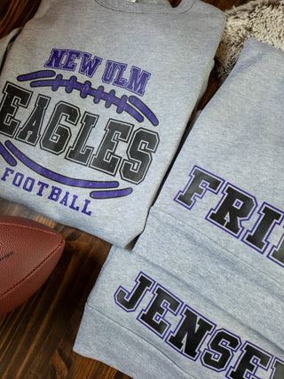 New Ulm Eagles Football Casual Fleece Crewneck Sweatshirt