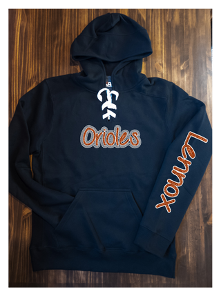 Lennox Orioles Rhinestone Lace-Up Hoodie