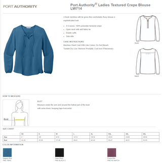 Brown County Public Health Blue Crepe Blouse