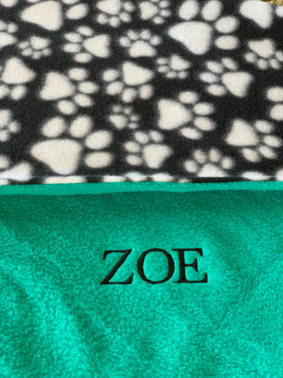 Paw Print Blanket w/ Choice of Paw Print Embossed Minky **Select Size**Can Add Embroidery