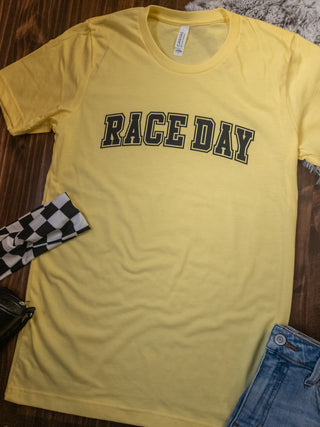Race Day Heather Yellow Tee