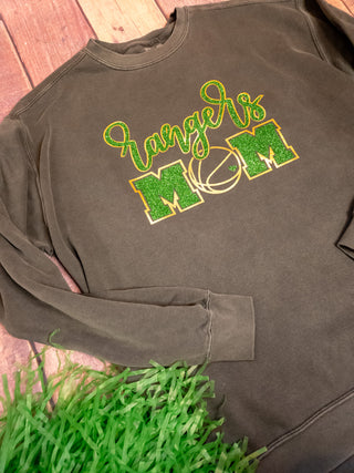 Rangers Basketball Mom Dyed Crewneck Sweatshirt