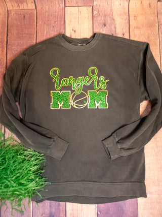 Rangers Basketball Mom Dyed Crewneck Sweatshirt