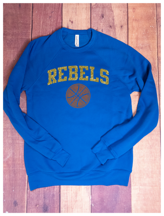 Rebels Basketball Rhinestone Crewneck Sweatshirt