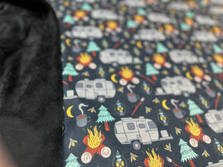 Retro RV Campers Minky Blanket *Choose backing