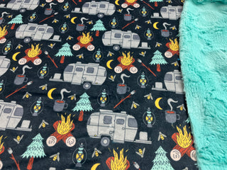 Retro RV Campers Minky Blanket *Choose backing