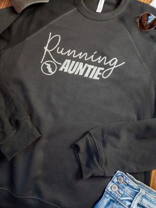 Running Auntie Sparkle Black Crewneck Sweatshirt