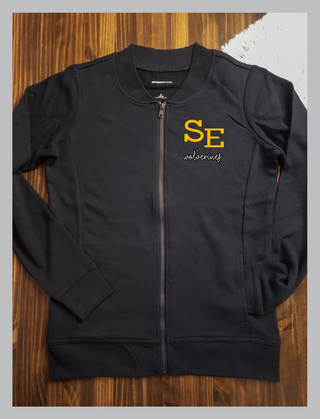SE Wolverines Black French Terry Bomber Zip-Up