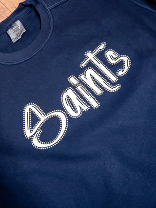 MEDIUM Saints Rhinestone Dyed Crewneck Sweatshirt