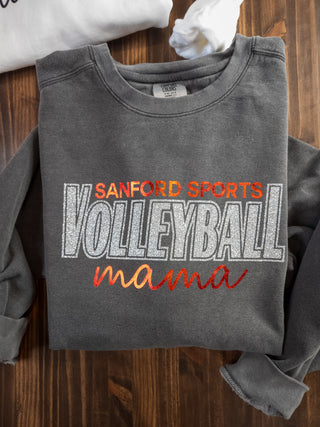 Sanford Sports Volleyball Mama Dyed Gray Crewneck Sweatshirt