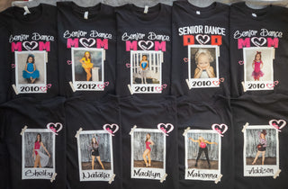 Senior Dance Mom Personalized Black Tee