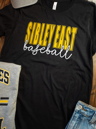 Sibley East Baseball Black Tee