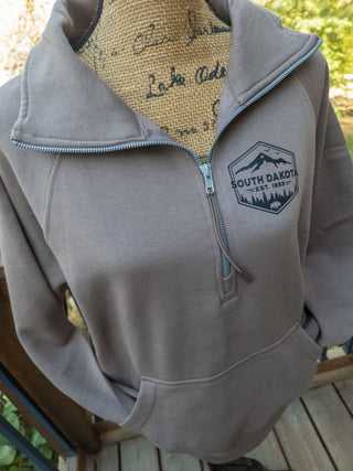 2XL South Dakota Brown Sugar Half Zip Pullover - Ladies Fit