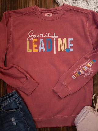 Spirit Lead Me Dyed Crimson Crewneck Sweatshirt