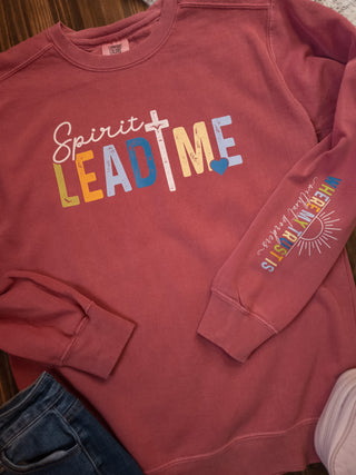 Spirit Lead Me Dyed Crimson Crewneck Sweatshirt