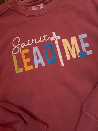 Spirit Lead Me Dyed Crimson Crewneck Sweatshirt