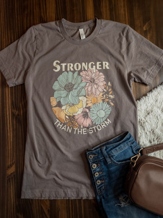 Stronger Than the Storm Pebble Brown Tee