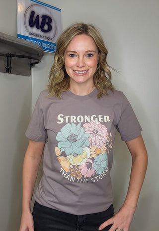 Stronger Than the Storm Pebble Brown Tee