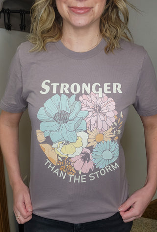 Stronger Than the Storm Pebble Brown Tee