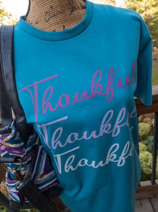 Medium Thankful Thankful Thankful Teal Tee