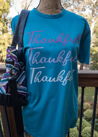 Medium Thankful Thankful Thankful Teal Tee
