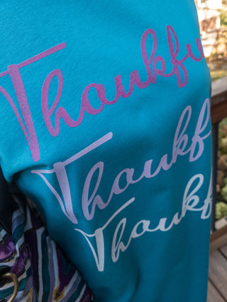 Medium Thankful Thankful Thankful Teal Tee