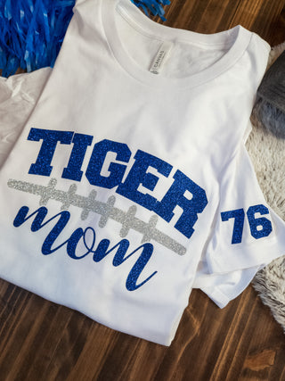 Tiger Football Mom White Tee
