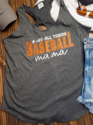 Mashall Tigers Baseball Mama Keyhole Tank