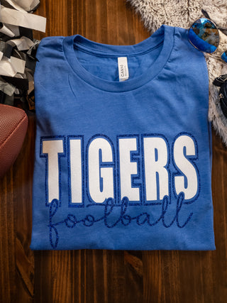 Tigers Football Heather Blue Tee