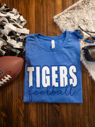Tigers Football Heather Blue Tee