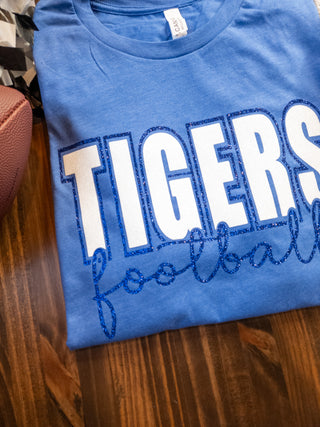 Tigers Football Heather Blue Tee
