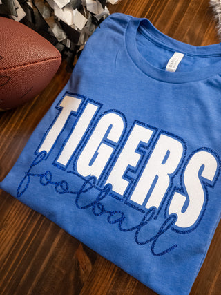 Tigers Football Heather Blue Tee