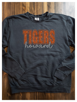 Tigers Howard Dyed Fleece Black Crewneck Sweatshirt