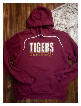 Tigers Football Maroon Fleece Hoodie