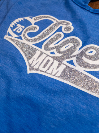 Tigers Football Mom Blue Keyhole Tank