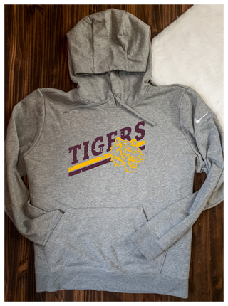 Tigers Distressed Nike Hoodie - Maroon & Gold