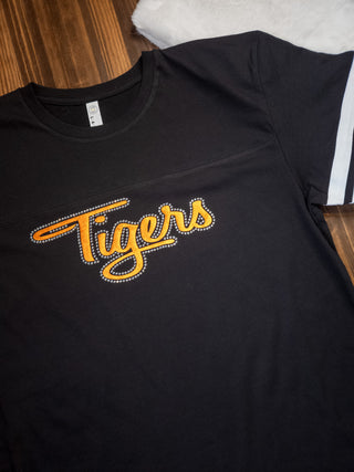 MEDIUM Tigers Rhinestone Black Jersey Tee