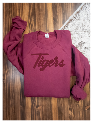 Tigers Maroon Puff Crewneck Sweatshirt