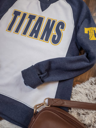 Titans Navy League Crewneck - Ladies Fit