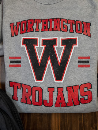 Worthington Trojans Distressed Crewneck Sweatshirt