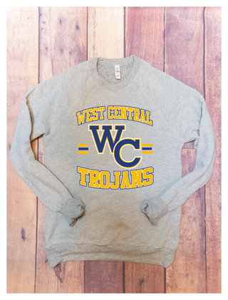 West Central Trojans Distressed Crewneck Sweatshirt