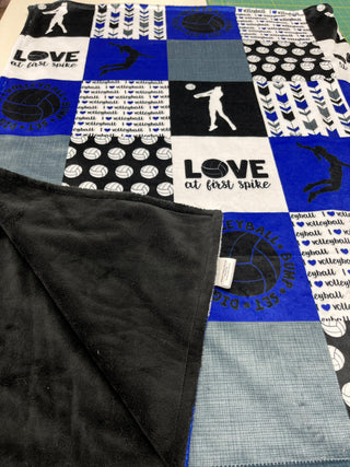 Volleyball Minky Blankets *Choose Size *Can Add Embroidery Customization
