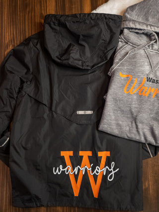 LARGE Warriors W Black Lightweight Jacket
