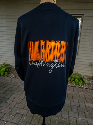 Washington Warriors Black French Terry Bomber Zip-Up