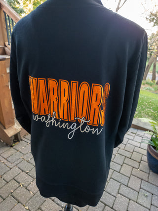 Washington Warriors Black French Terry Bomber Zip-Up