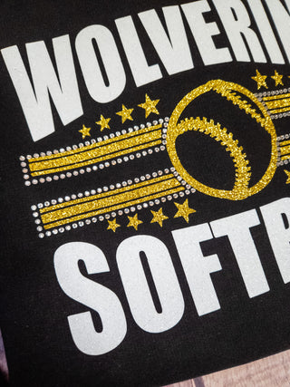 Wolverine Softball Classic Rhinestone Hoodie